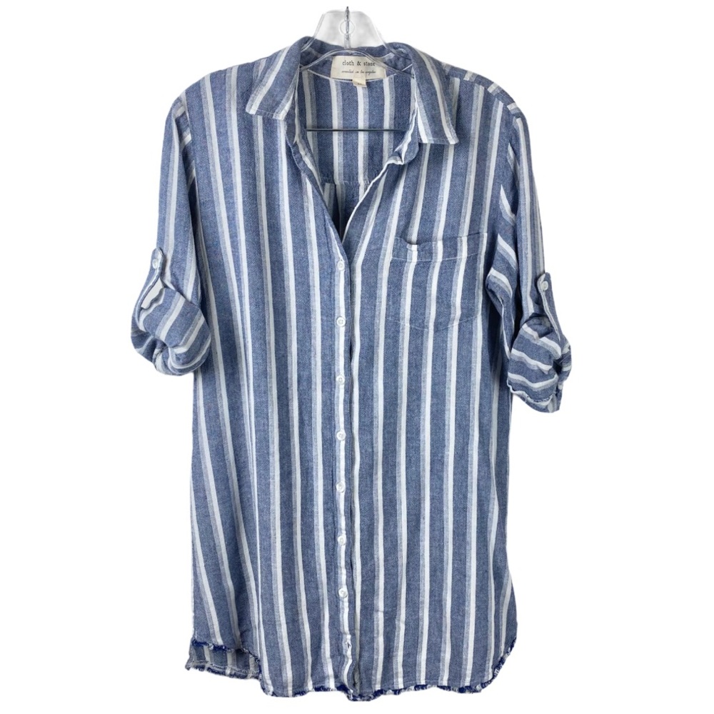 Anthro Cloth & Stone Western Striped Fray Dress